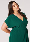 Robe mi-longue portefeuille texturée Curve, Vert, grand