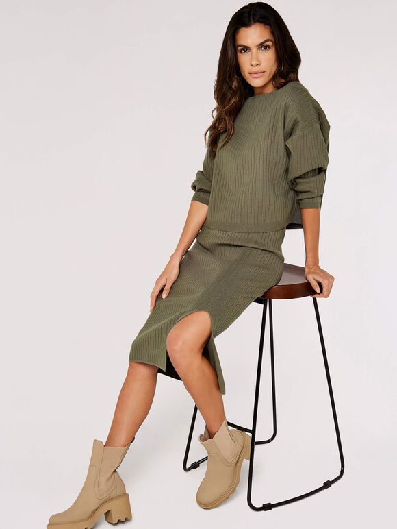 Khaki Skirt Co-ord, , large