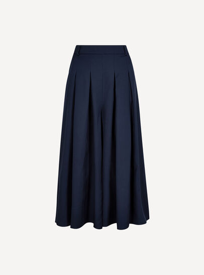 Pleated Wide-Leg Culotte Trousers