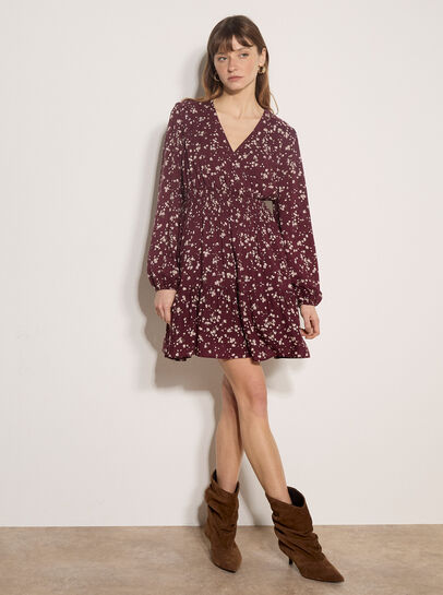 Floral Wrap Mini Dress