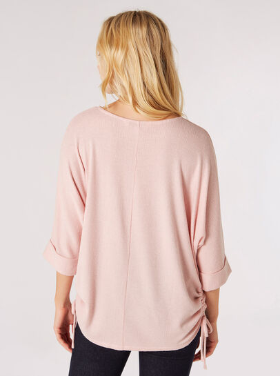 Soft Touch Drawstring Batwing Top