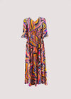 Retro Swirl Maxikleid, Orange, groß