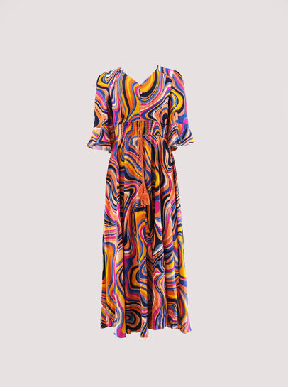Retro Swirl Maxi Dress
