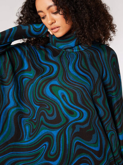 Oversized Batwing Swirl Knit Top