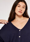 Reversible Button Up Top, Navy, large