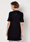 Monochrome Knitted Mini Dress, Black, large