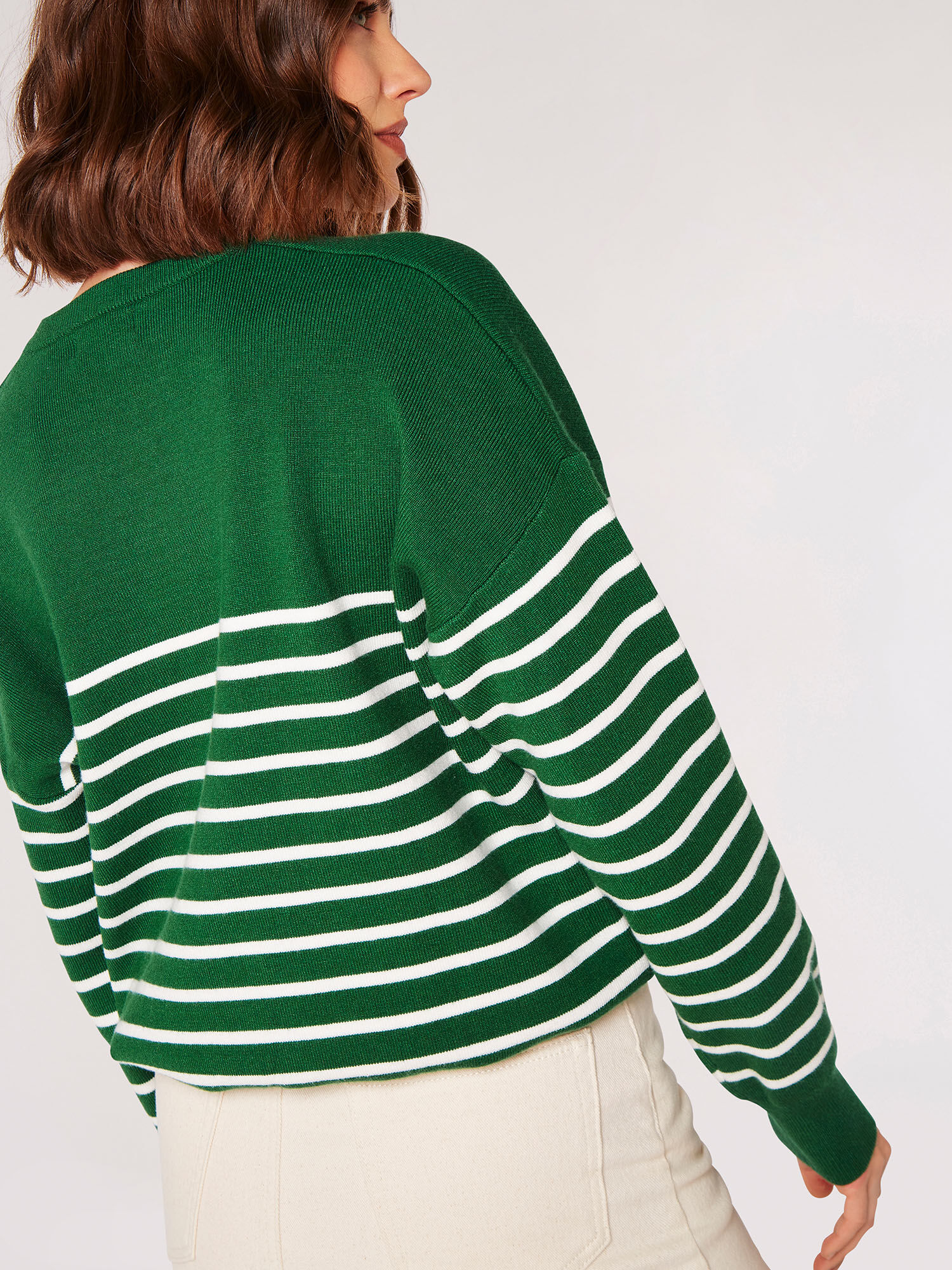 Classic Stripe Jumper Apricot Clothing
