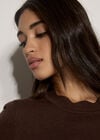 Scallop Knitted T-Shirt, Brown, large