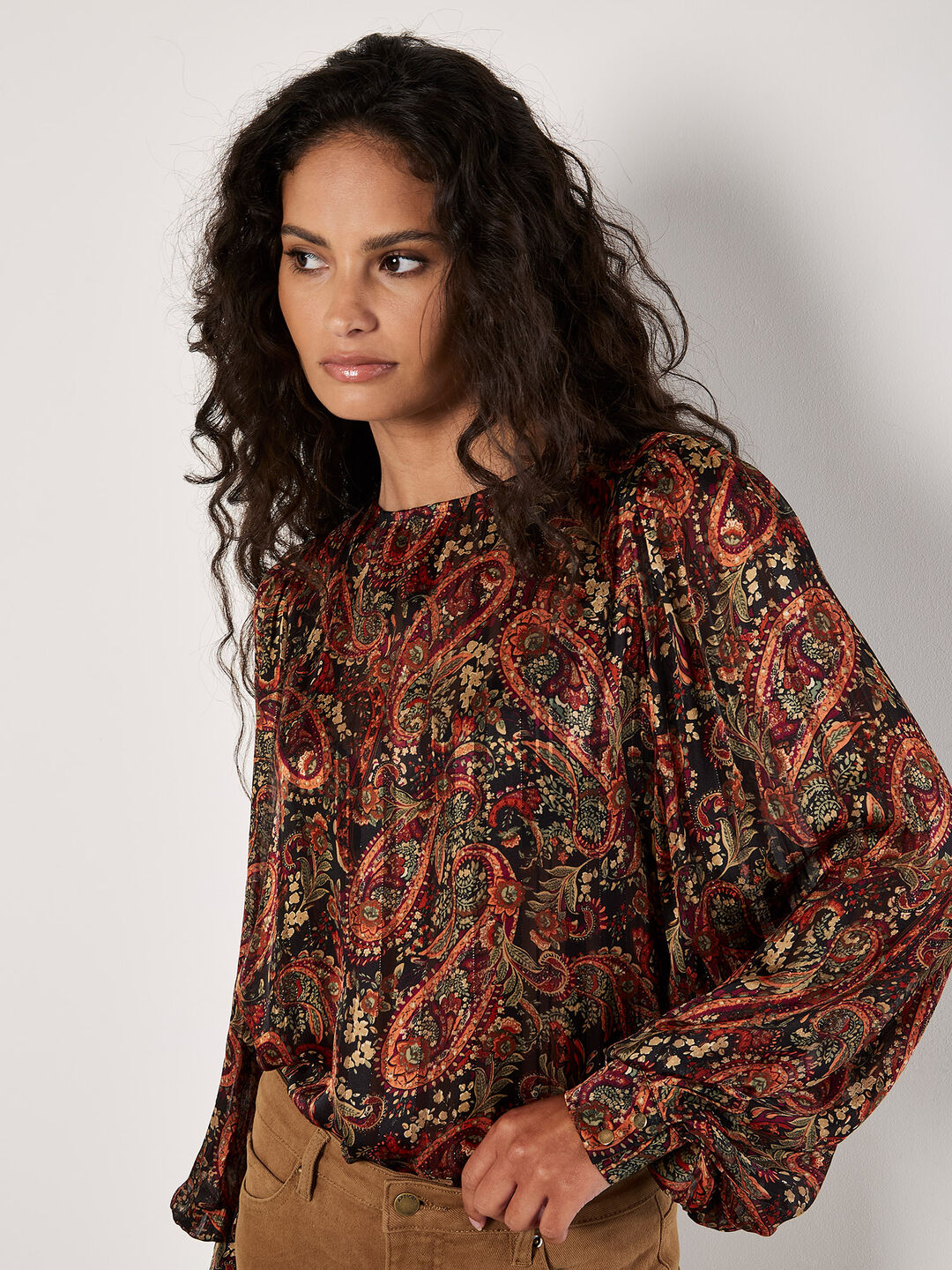 Paisley Sparkle Self Stripe Blouse