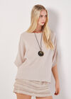 Waffle Batwing Necklace Top, Stone, large