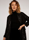 Sequin Belt Blazer, Black, large