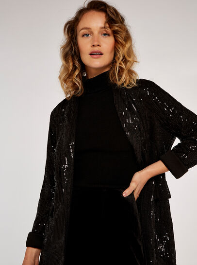 Sequin Belt Blazer