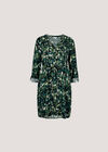 Abstract Brushstroke Shirt Mini Dress, Green, large