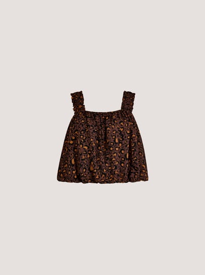 Animal Print Bubble Hem Cami Top