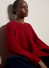 Textured Stitch Oversized Jumper, Red, large