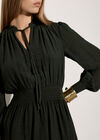 Ruffle Neck Mini Dress, Green, large