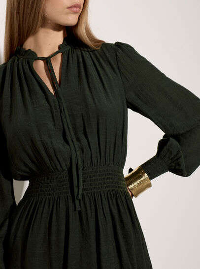 Ruffle Neck Mini Dress