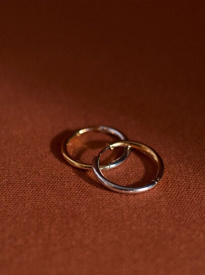 Mixed Metal 25mm Hoop Earrings