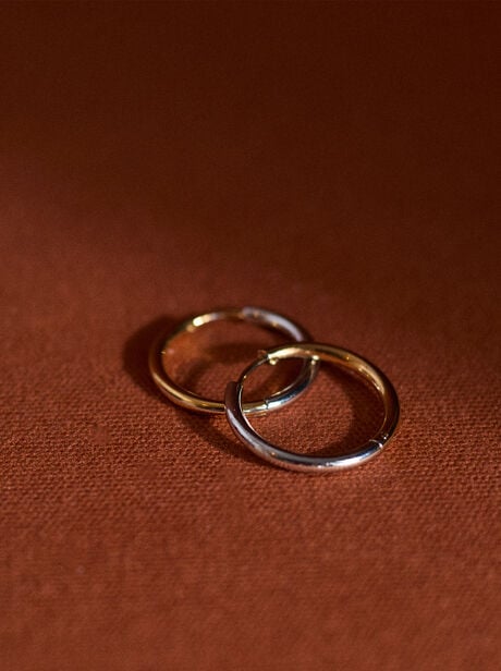 Mixed Metal 25mm Hoop Earrings