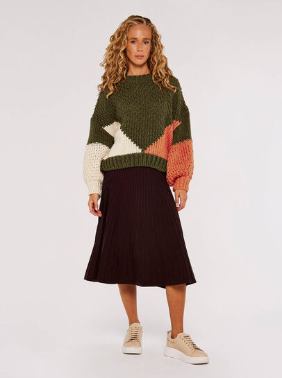 Pleated Midi Skirt
