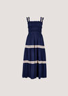Crochet Lace Tiered Midi Dress, Navy, large
