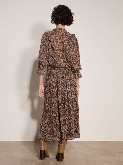 Chiffon Paisley A-Line Midaxi Skirt