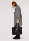 Leather Tote Bag, Black, large