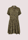 Cheetah Print Mini Dress, Khaki, large