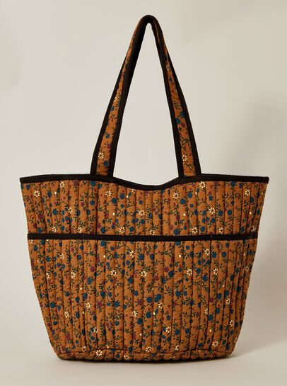 Quilted Mustard Floral Bag