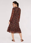 Pansy Ditsy Ruffle Dress, Navy, large