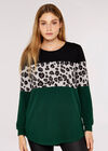 Animal Block Print Jumper, Green, large