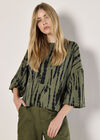 Tie Dye Stripe Top, Khaki, large