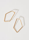 Geomteric Hoop Earrings, Yellow, large