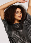 Metallic Squares Batwing Top, Black, large