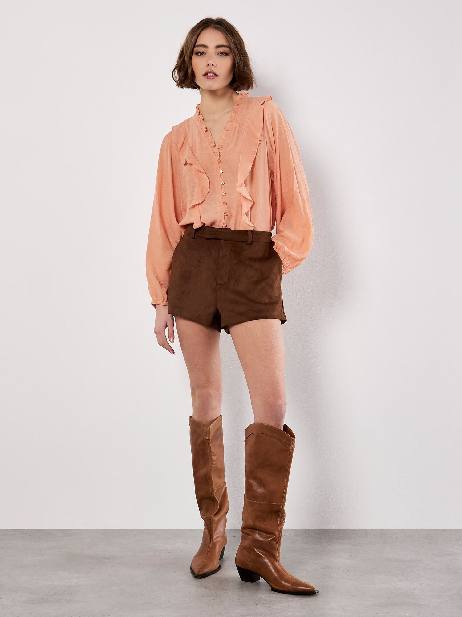 Lightweight Ruffle Blouse | Apricot Clothing