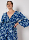 Sarasa Floral Smocked Ruffle Mini Dress, Blue, large
