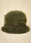 Fuzzy Knit Bucket Hat, Green, large