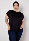 Curved Hem Jersey T-Shirt, Black, large