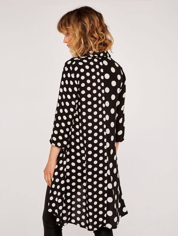Polkadot Longline Shirt, Cream, large