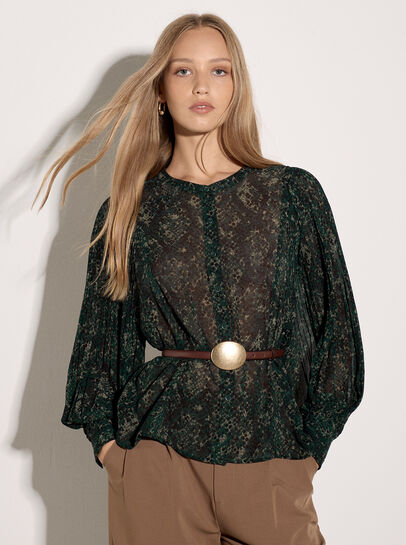 Snakeskin Chiffon Blouse
