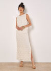 Crochet Lace Tile Shell Top, White, large