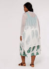 Curve Mesh Waterfall Cardigan, Cream, large