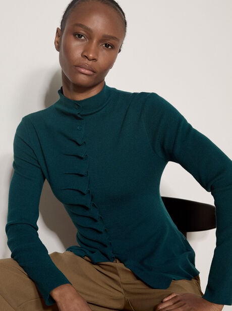 Fine Knit Ruched Cardigan
