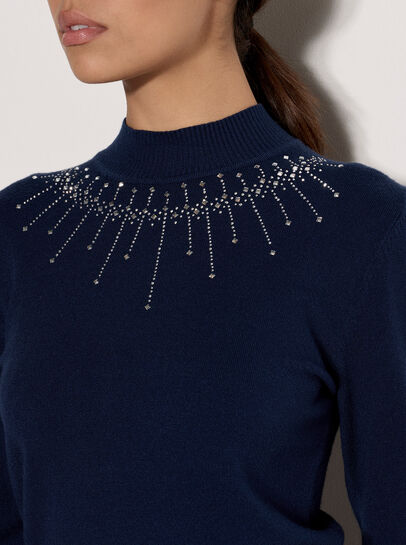 Rhinestone Gem Embellished Jumper