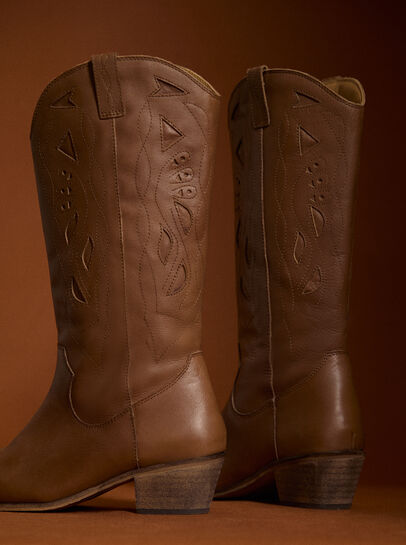 Tall Leather Cowboy Boots