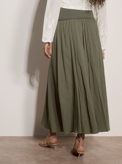 Jersey Waistband Cotton Midaxi Skirt