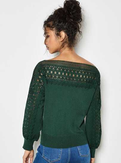 Lace Neck And Sleeve Jumper