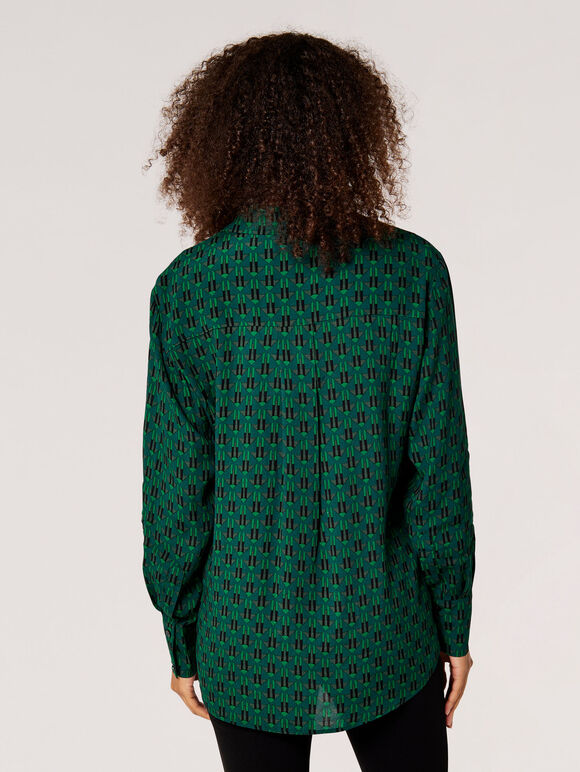 Chemise à diamants géométriques, vert, grand