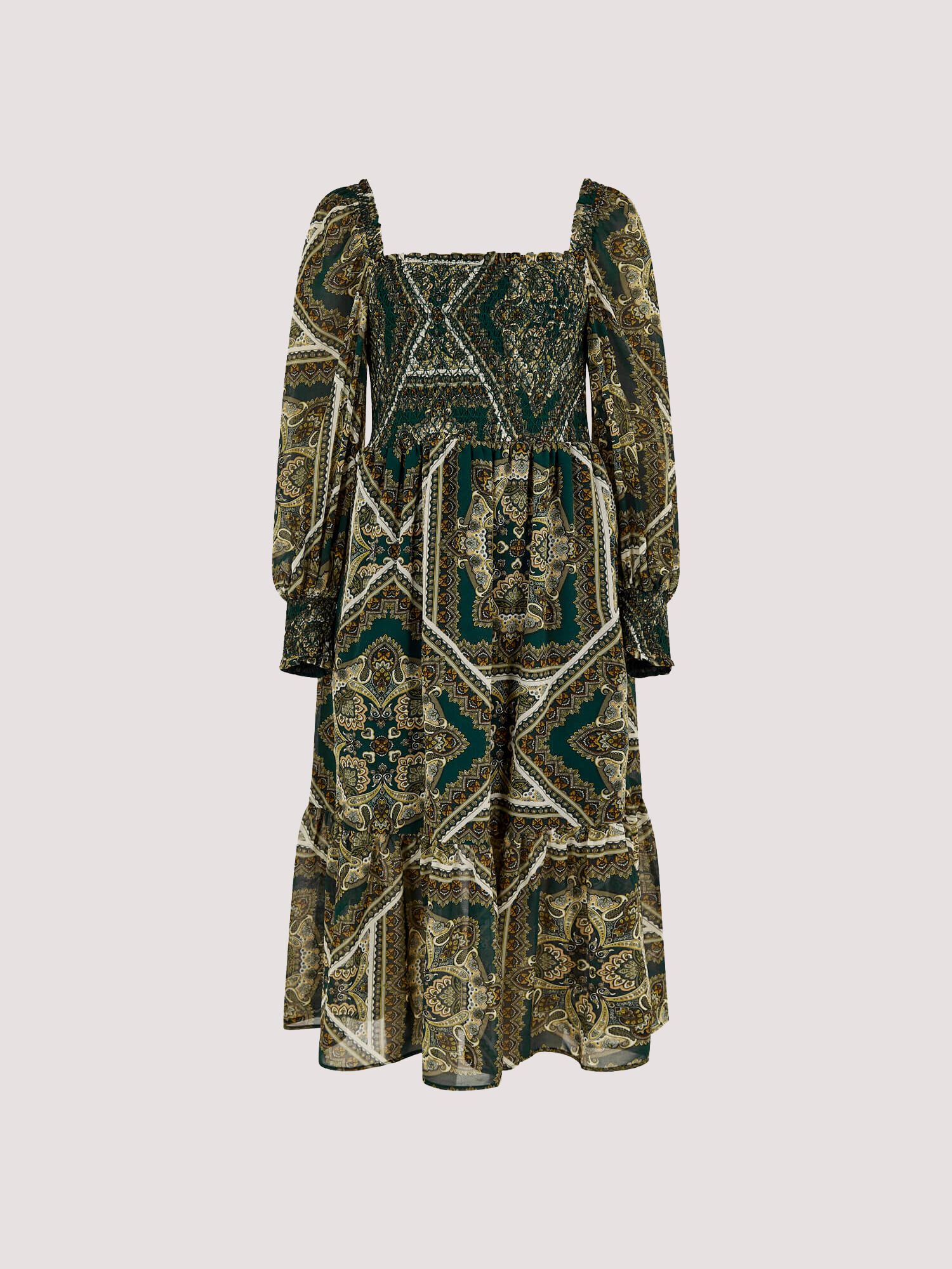 Black and gold scarf print dress store