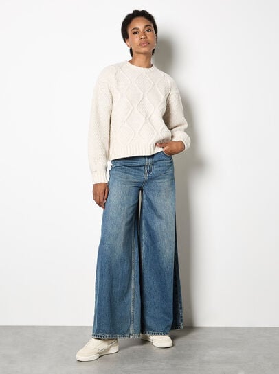 Chunky Cable Knit Crop Jumper